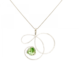 collana cristallo tondo nido verde