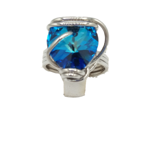 anello regolabile cristallo blu bermuda cuore